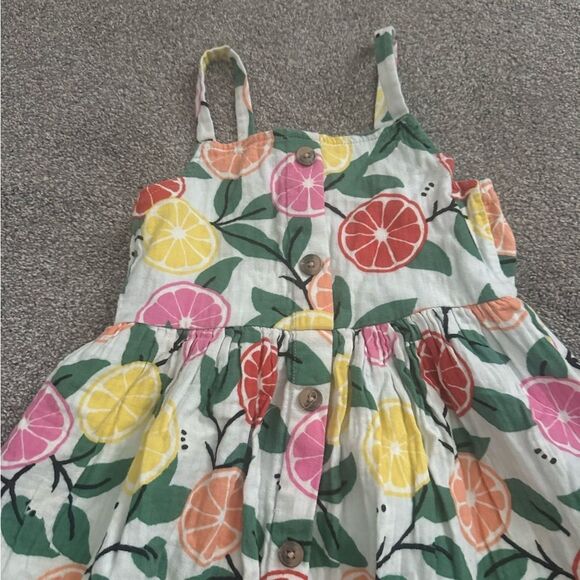 Hanna Andersson Muslin Citrus Print Maxi Dress Sz 120cm - Picture 4 of 5